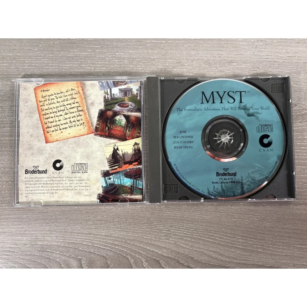 Myst Macintosh CD-ROM Game Vintage 1993 Broderbund Cyan Puzzle Adventure Manual‎